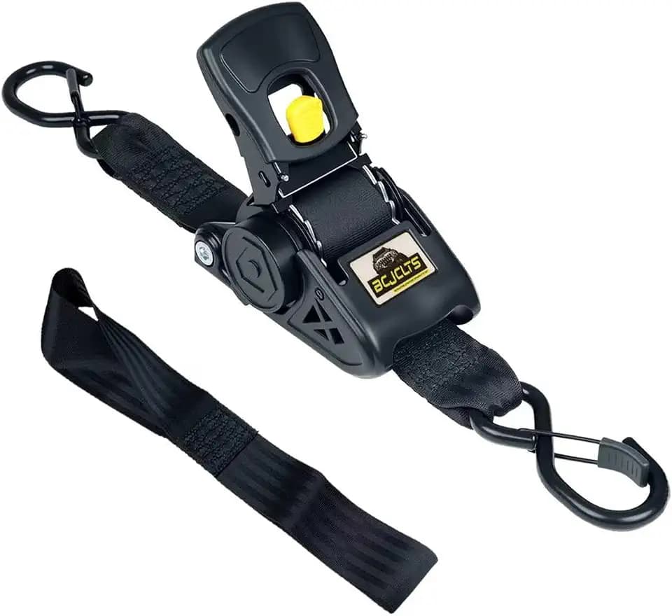 Retractable Ratchet Straps (1-Pack) - 2in x 10ft, Black