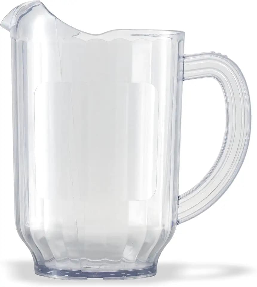 Carlisle FoodService Products Versapour Clear Pitcher Tall Pitcher with Window for Restaurants, Catering, Kitchens, Plastic, 60 Ounces, Clear