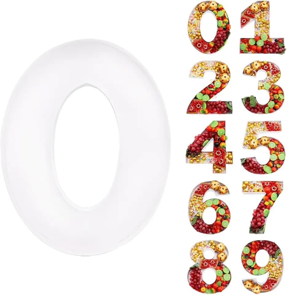 Charcuterie Cardboard Number Fillable Shaped Treat Decorative Box Anniversary Birthday Table Centerpiece (0 Style, 15inch)