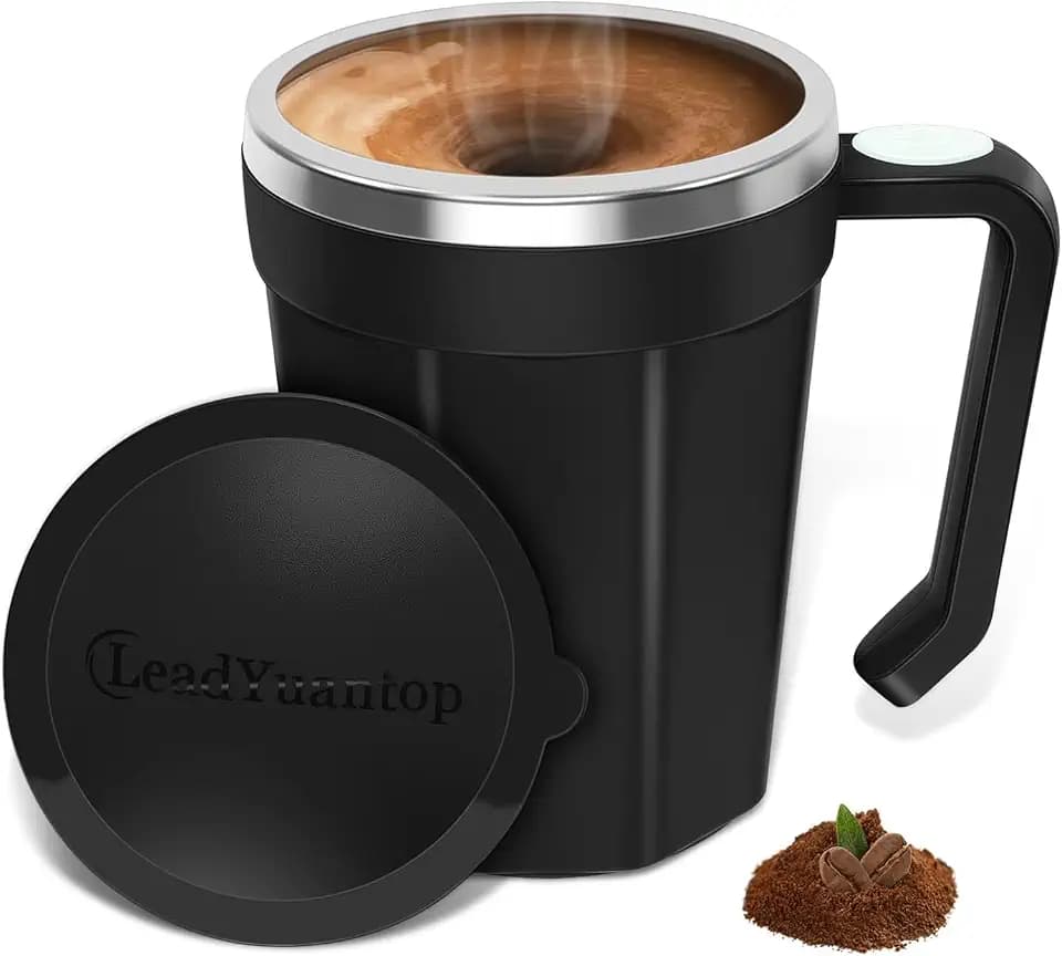 Self Stirring Coffee Mug, 18 oz Automatic Magnetic Electric Mixing Cup (Deep Navy)