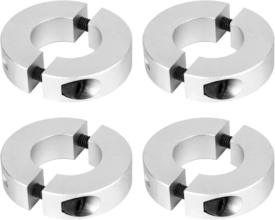 (Pack of 4) Split Shaft Collar Bore 20mm, Aluminum Alloy Two Halves Clamping Collar for Shaft, 40mm OD, 12mm Thickness, with M5 Set Screws