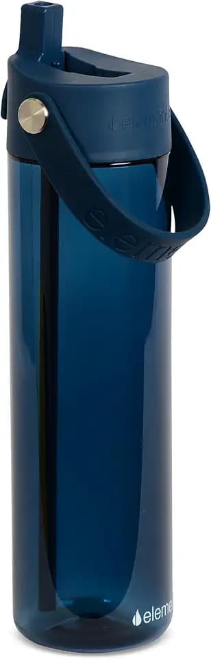 Elemental Splash 26oz Tritan Plastic Reusable Water Bottle w/Straw & Strap