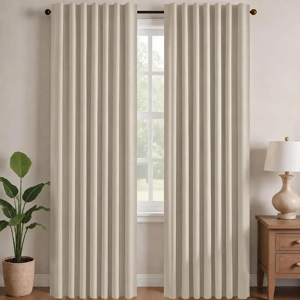 Deconovo Blackout Curtains for Bedroom, Living Room 84 Inch Long 2 Panels