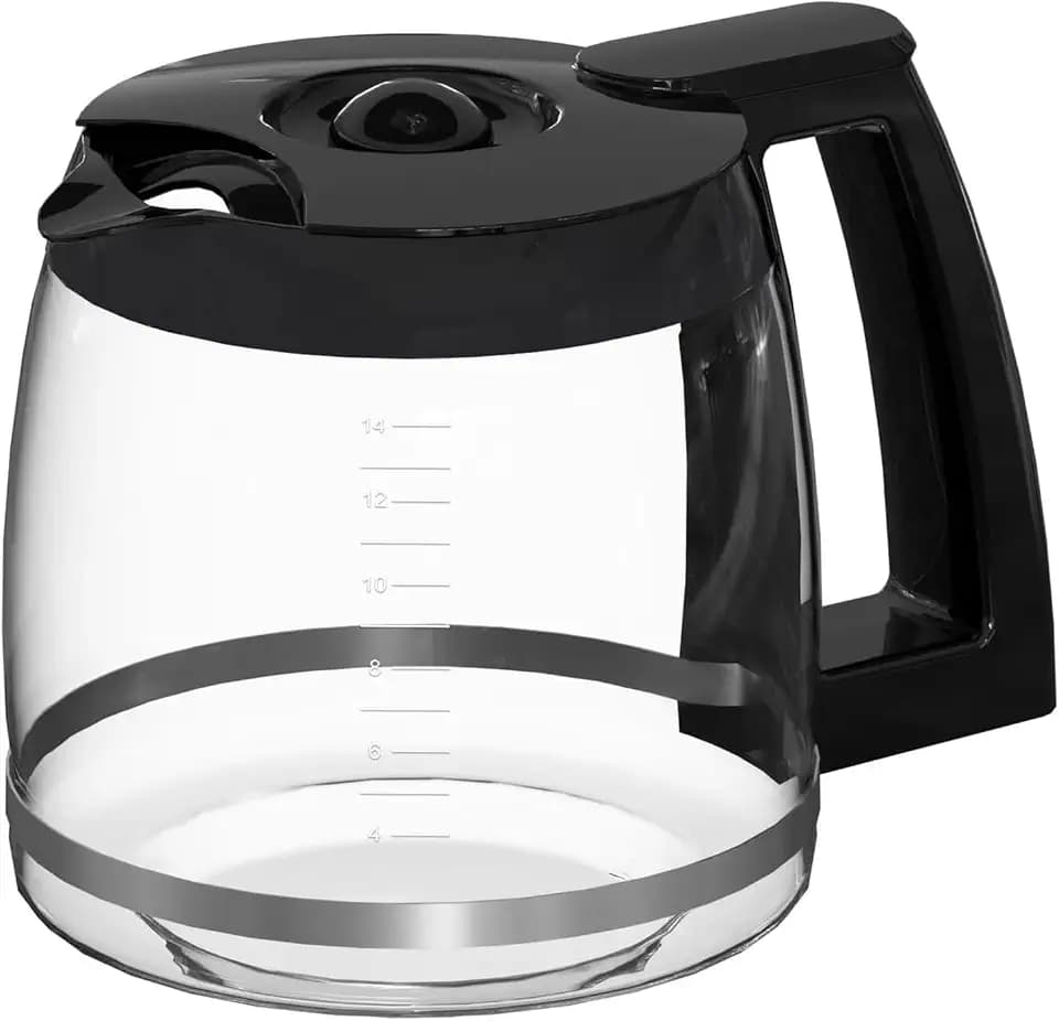 14-Cup Glass Carafe Replacement for Cuisinart Coffee Maker Models DCC-2200RC, DCC-2200, DCC-2600, DCC-2800, DCC-3200, DCC-3200P1, DCC-3200FR, DCC-T20, DCC-1800FR, CBC-7400, CBC-7000PC
