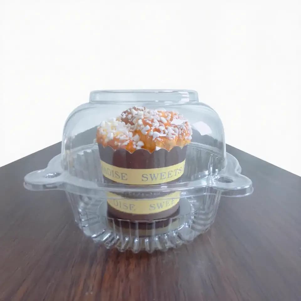 100Pack Jumbo Muffin Containers,Thicken Plastic Muffin Cartons