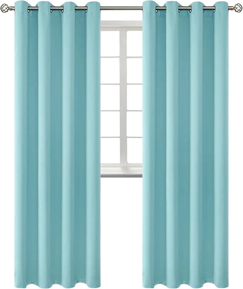 BGment Baby Blue Blackout Curtains for Living Room 95 Inch Long - 2 Panels