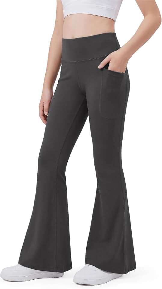 Stelle Girls Flare Leggings with Pockets High Waisted Yoga Dance Pants