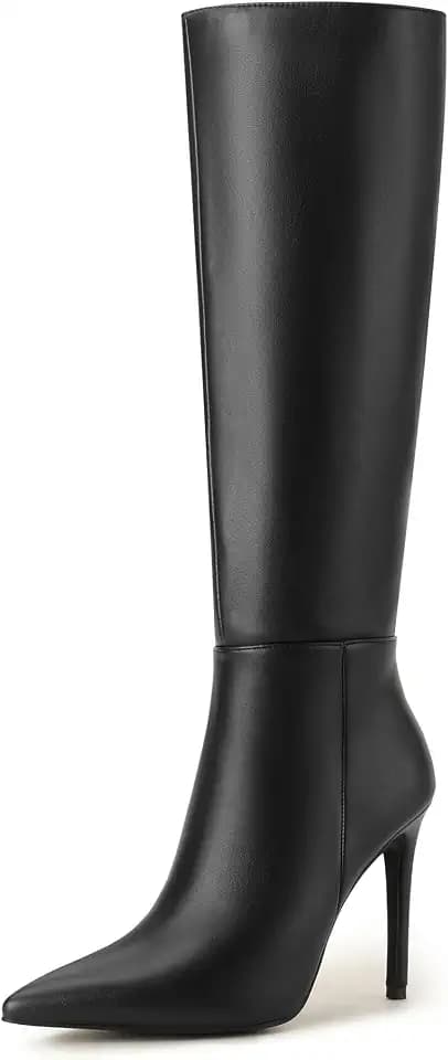 IDIFU Knee High Pointed Toe Stiletto Tall Long Sexy Heel Women Boots