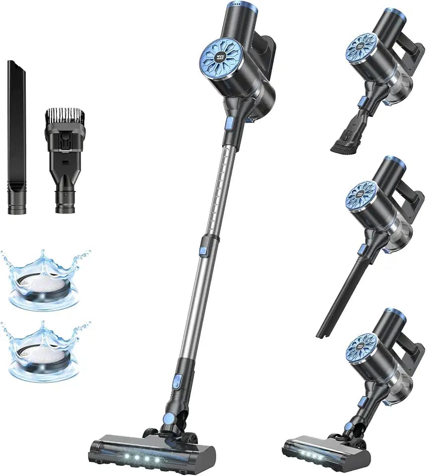 VIPSUN Cordless Vacuum Cleaners for Home,Stick Vacuum Cordless with Self-Standing,LED Screen,Lightweight Powerful Suction Wireless Vacuum,Rechargeable Vacuum for Pet Hair, Hardwood Floors
