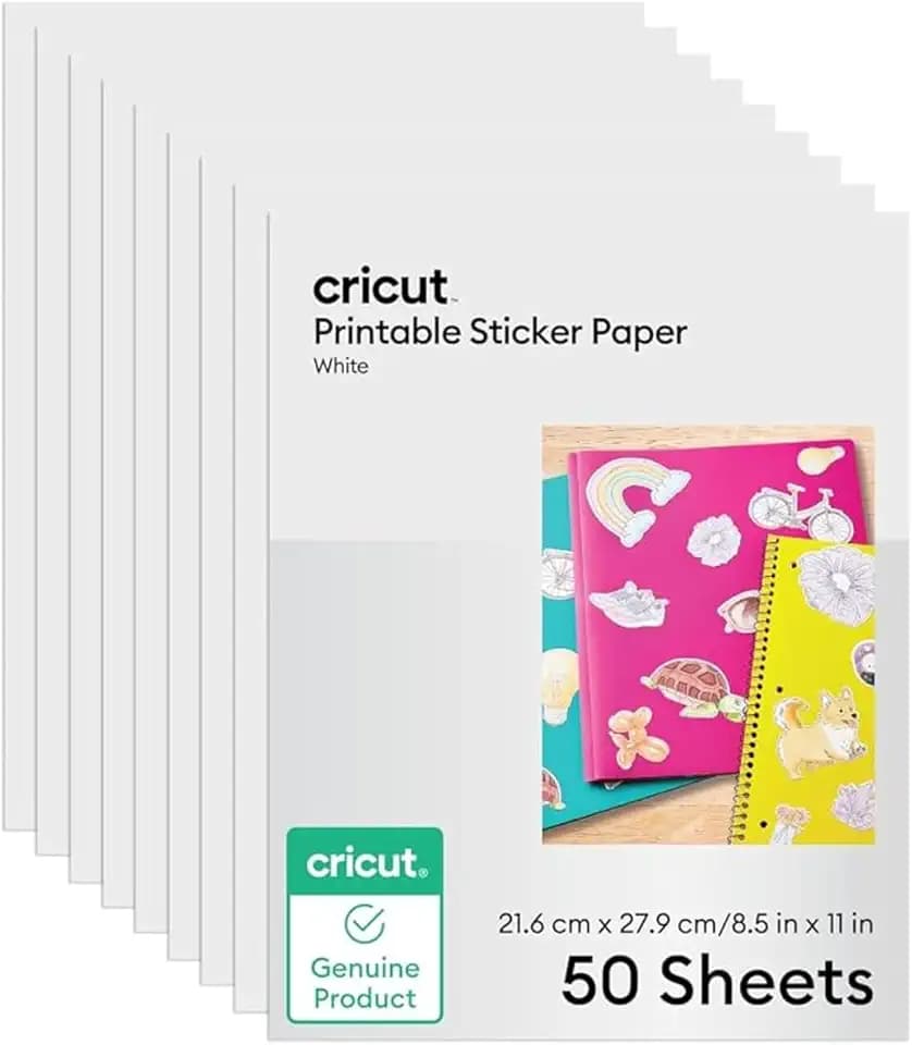 Cricut Sticker Paper (50 White Sheets, 8.5x11)
