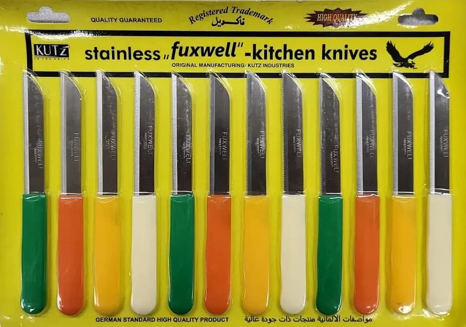 Tabakh by Fuxwell Multi Purpose Kitchen Knife Set, Stainless Steel Blades, Pack of 12 Knives