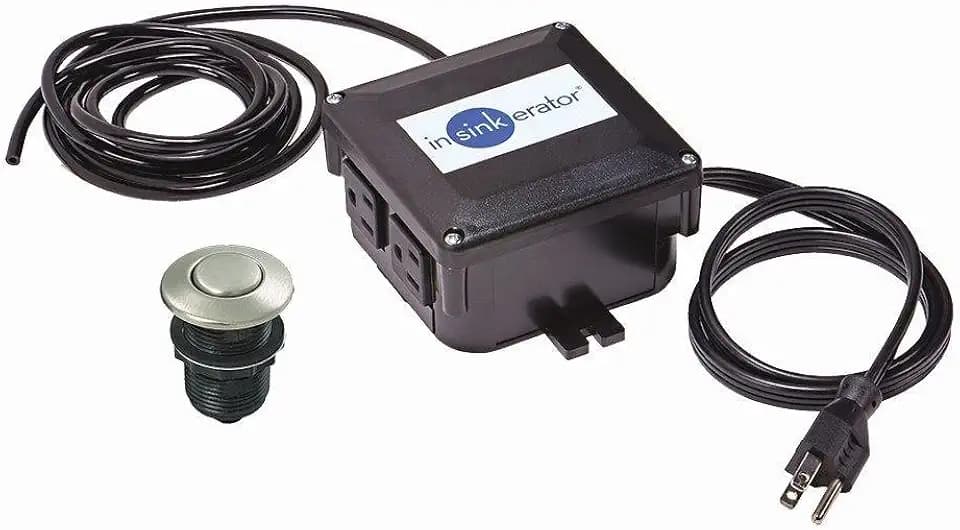 InSinkErator Garbage Disposal Air Switch Kit, Dual Outlet Sink Top Switch Button for All InSinkErator Food Waste Disposer Models, Satin Nickel STS-OOSN