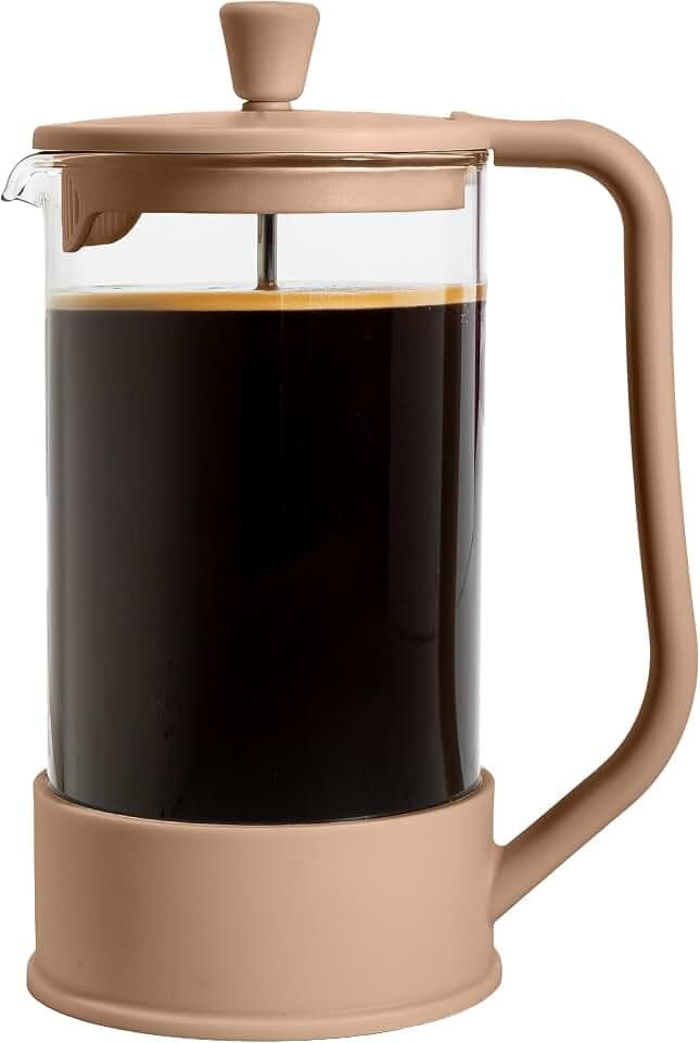 Primula French Press Coffee Maker, Heat Resistant Borosilicate Glass with Stainless Steel Filters, 8 Cup, 34 oz, Caramel