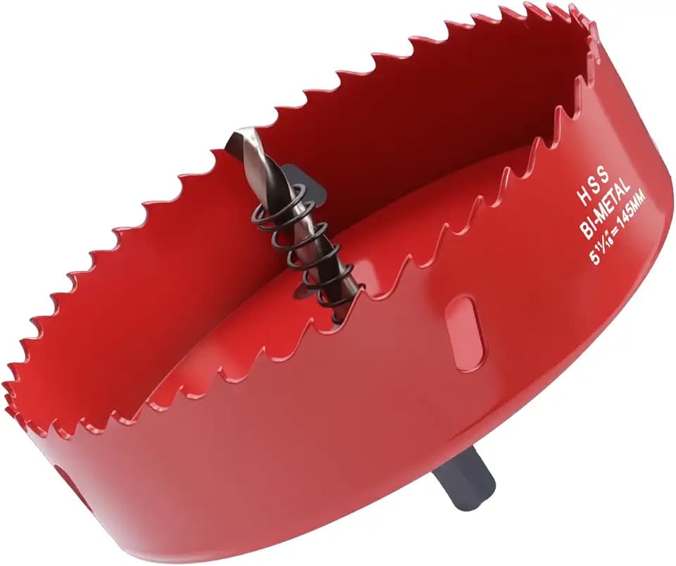 5.7 Inches/145mm Bi-Metal Hole Saw with Pilot Bit & Arbor