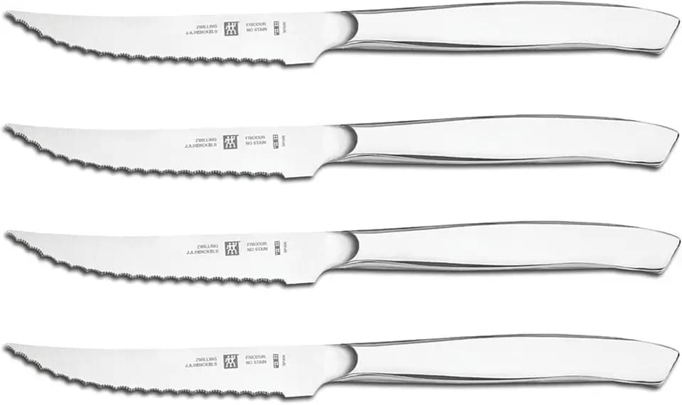 ZWILLING 4-pc Serrated Mignon Steak Knife Set, Stainless Steel