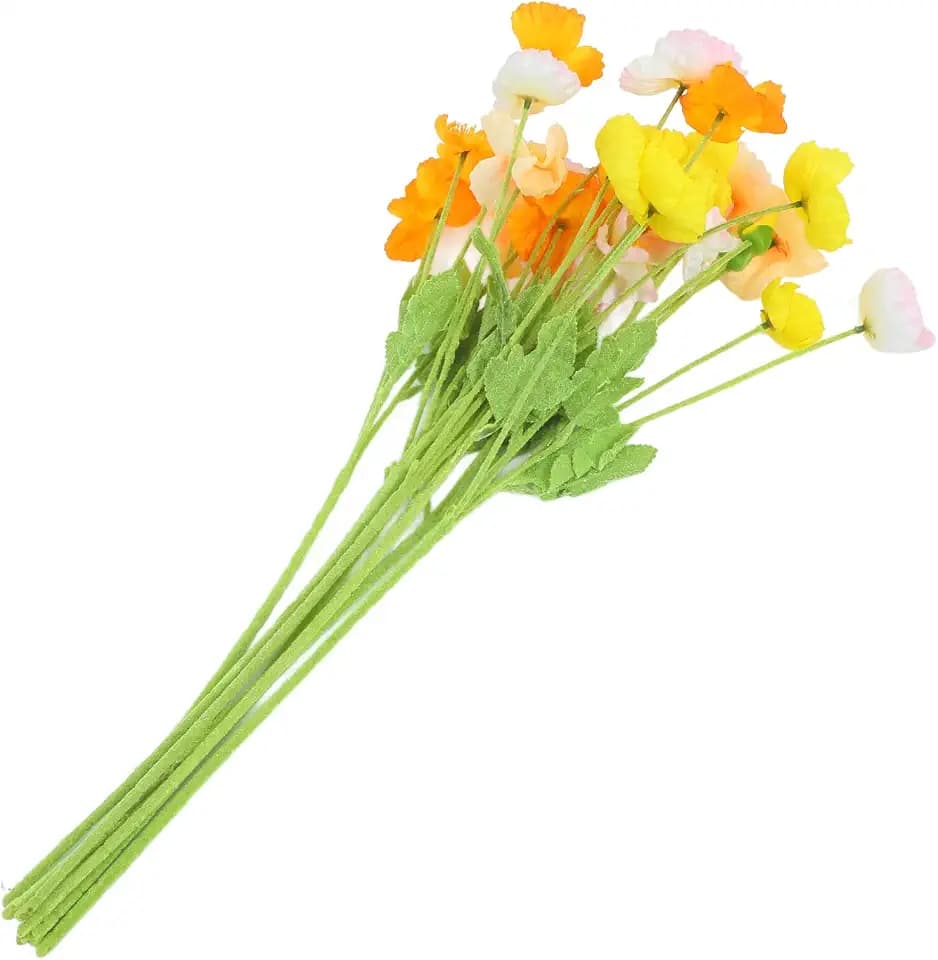 Wakauto 8pcs Artificial Flower Stems Xmas Bouquet for Home Wedding Decor