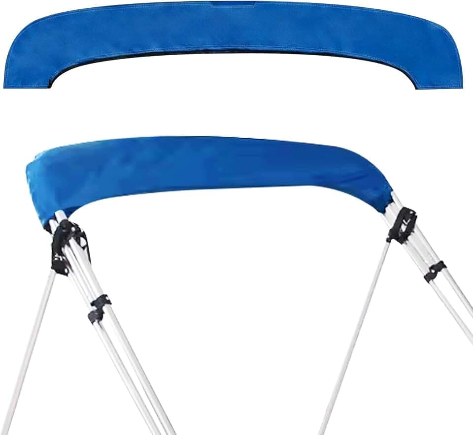 Bimini Top Storage Boot Cover, Bimini Top Boot Cover Replacement Canvas Waterproof and UV Protection, Fits Round Tube for Bimini Tops for Boats (91"-96" W, Pacific Blue)