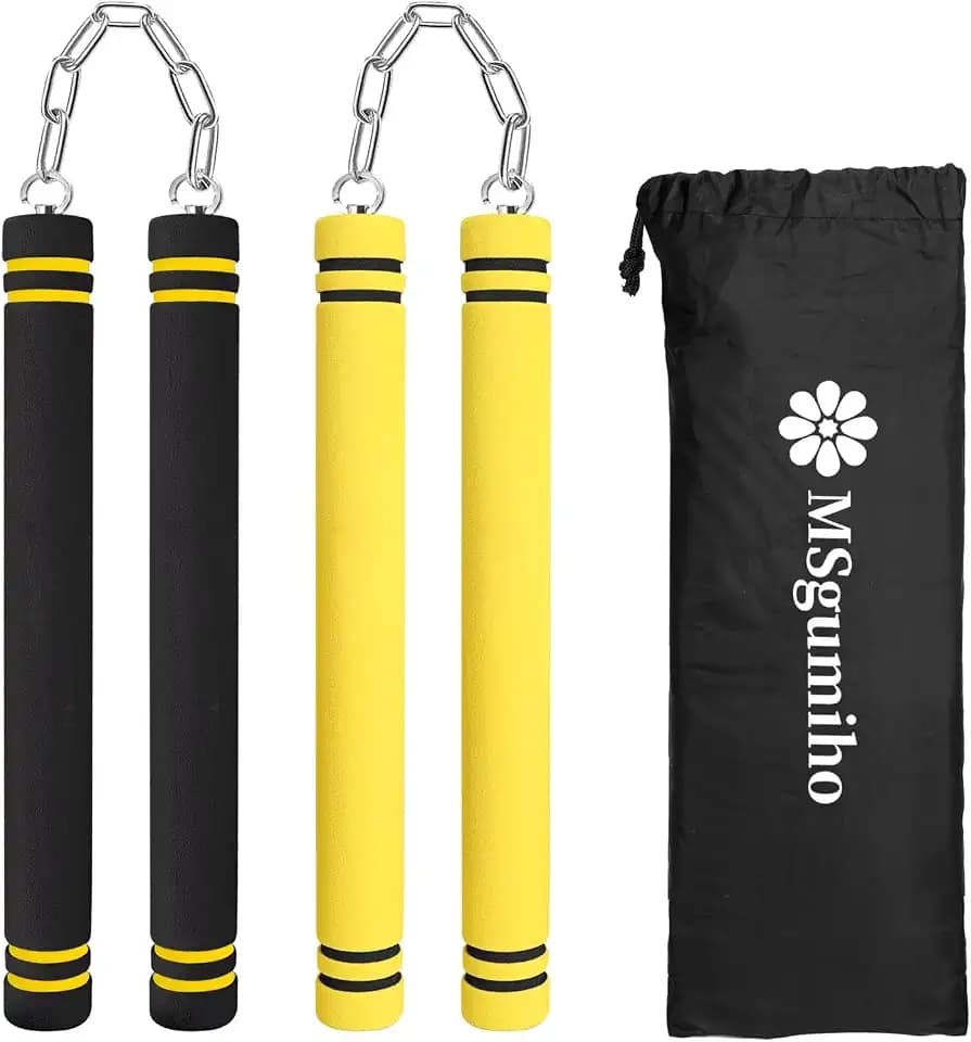 Nunchucks Safe Foam Rubber Training Nunchucks Nunchakus with Steel Chain for Kids Adults & Beginners Practice and Training