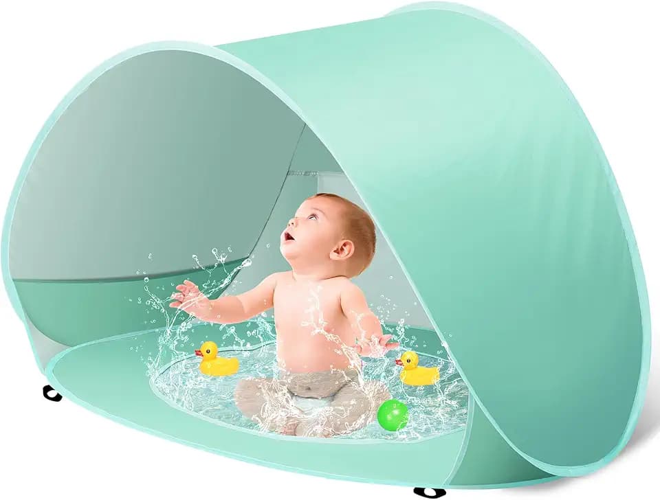 Baby Beach Tent UPF 50+, Pop Up Sun Shelter with Pool for Infant Toddler