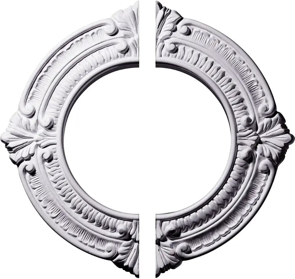 11 1/8"OD x 6 1/8"ID x 5/8"P Benson Ceiling Medallion, Two Piece (Fits Canopies up to 6 1/8")