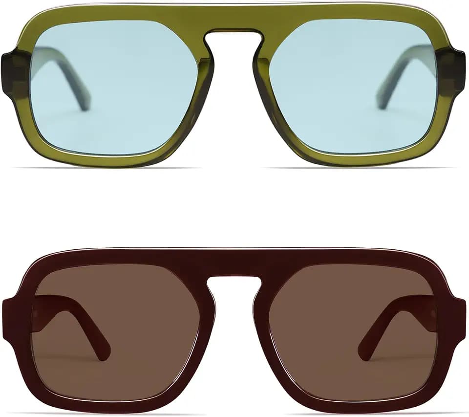 VANLINKER Retro Square Aviator Sunglasses for Women Men VL9826
