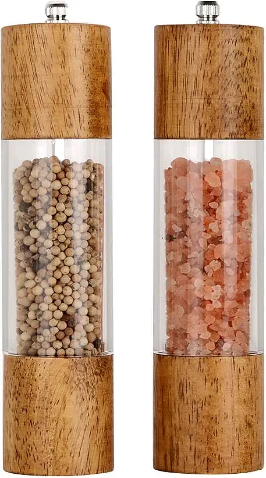 XWXO Salt and Pepper Grinder Set -8 Inches-Pack of 2 Premium Acrylic Manual