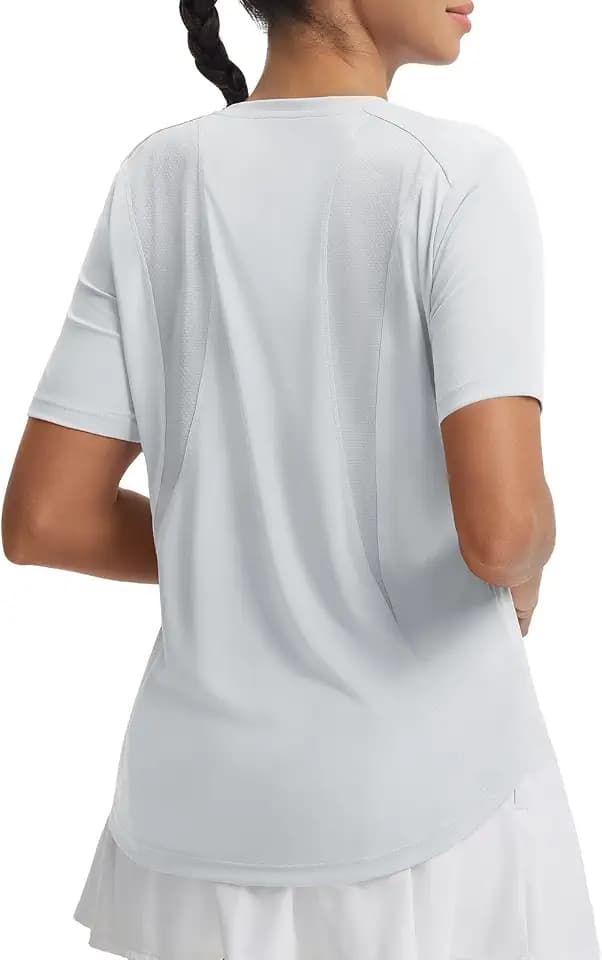 baleaf Women's Short Sleeve Workout Shirt Mesh Back Quick Dry