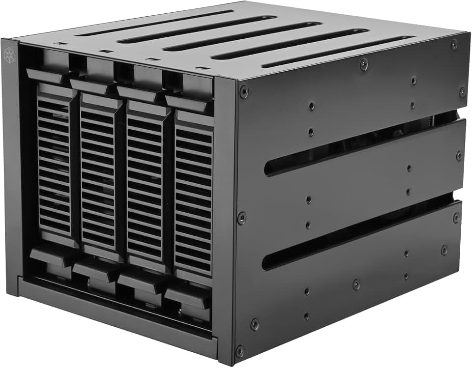 Silverstone Technology SST-FS304B-V, DREI 5,25-Zoll-Geräteeinschübe an Vier 3,5-Zoll-SAS 12G / SATA 6 Gbit/s Hot-Swap-Käfig mit Unterstützung für 9,5 mm Slim ODD