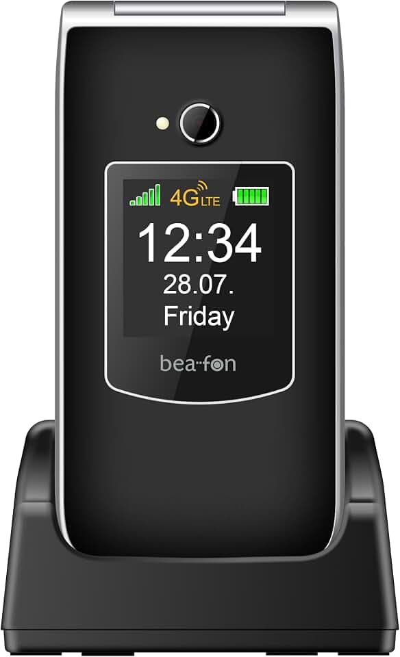 Beafon, SL605 LTE 4G, Silverline, Klapphandy, Seniorenhandy mit Notrutaste, Farbinnendiplay 2,4" (6,09cm) / Farbaußendiplay 1,44" (3,65cm), IP54