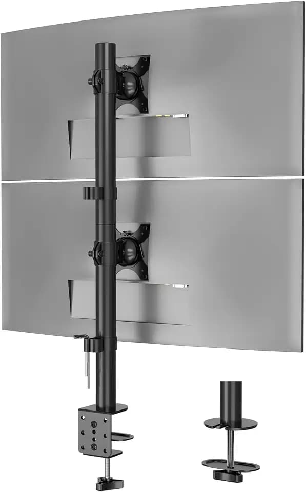 BONTEC Monitor Halterung 2 Monitore übereinander, 13-34 Zoll, 10 kg pro Arm