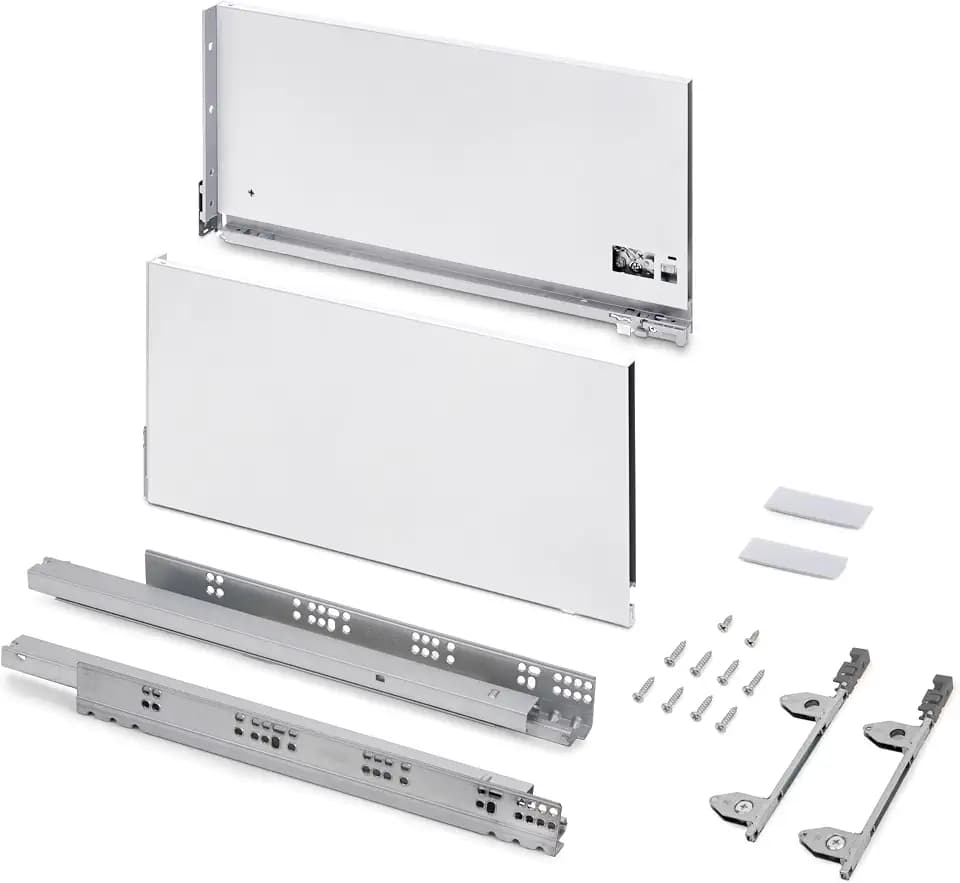 Emuca - Vertex 3D Schublade 60 kg Höhe 242 mm, Tiefe 500 mm, Weiß, Stahl