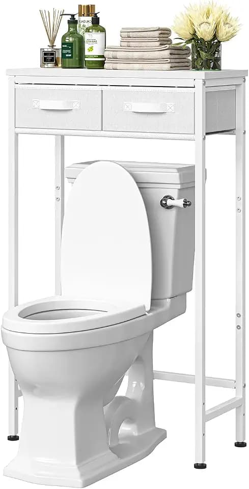 Simple Trending 2-Tier Over The Toilet Storage with 2 Fabric Drawers