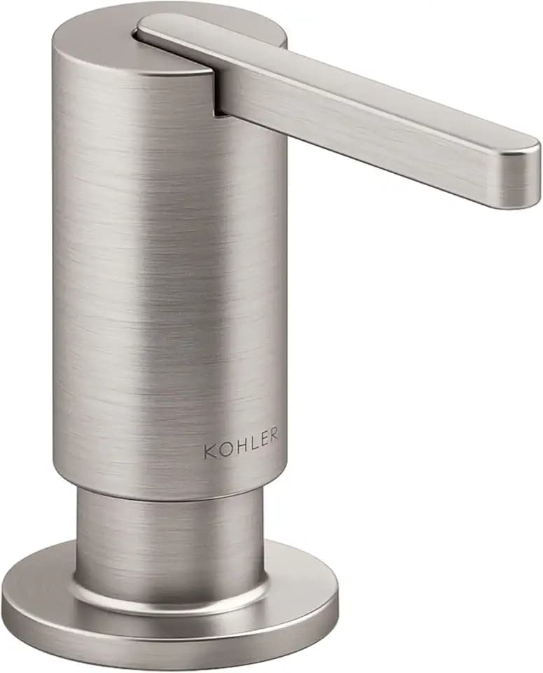 Kohler Components Deck Mounted Soap/Lotion Dispenser with 16 oz Capacity, Vibrant Stainless