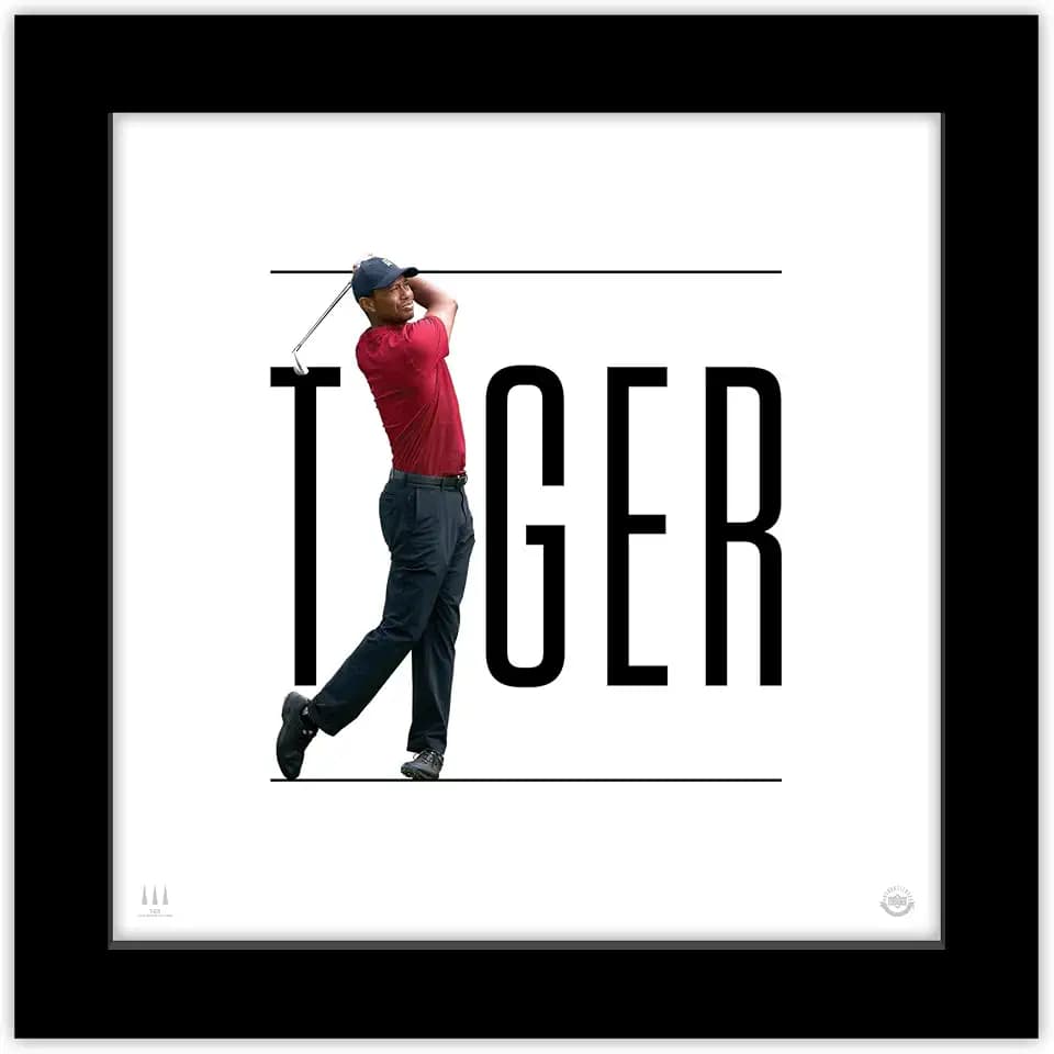 Trends International Gallery Pops Tiger Woods - The Tiger Effect Wall Art Wall Poster, 12" x 12", Black Frame Version
