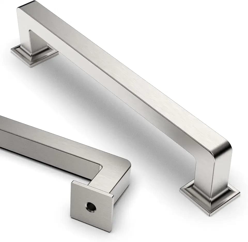 Asidrama 6 Pack 5 inch Brushed Satin Nickel Kitchen Cabinet Handles