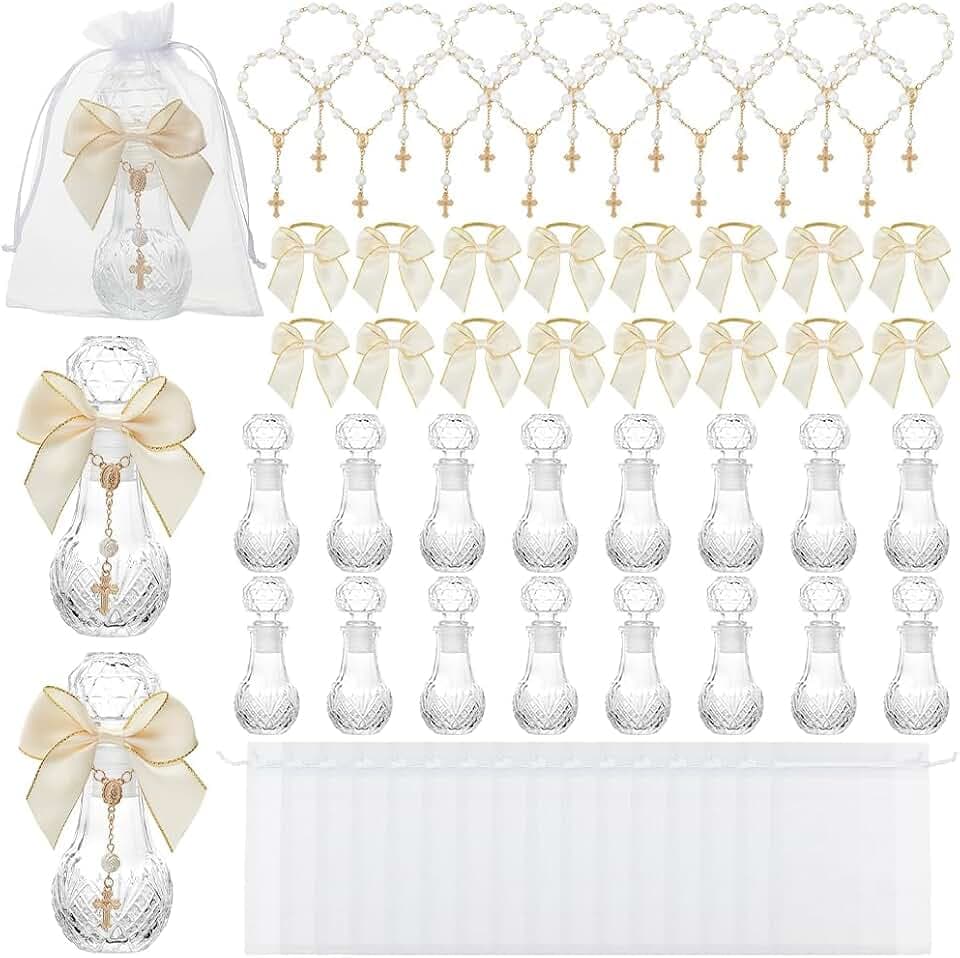 16 Sets Holy Water Bottles for Baptism Party Favors Elegant