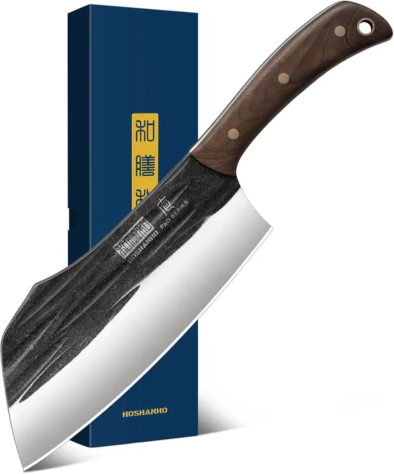 HOSHANHO 7"Meat Cleaver Knife, Ultra Sharp Chopper Knife & Vegetable Knives