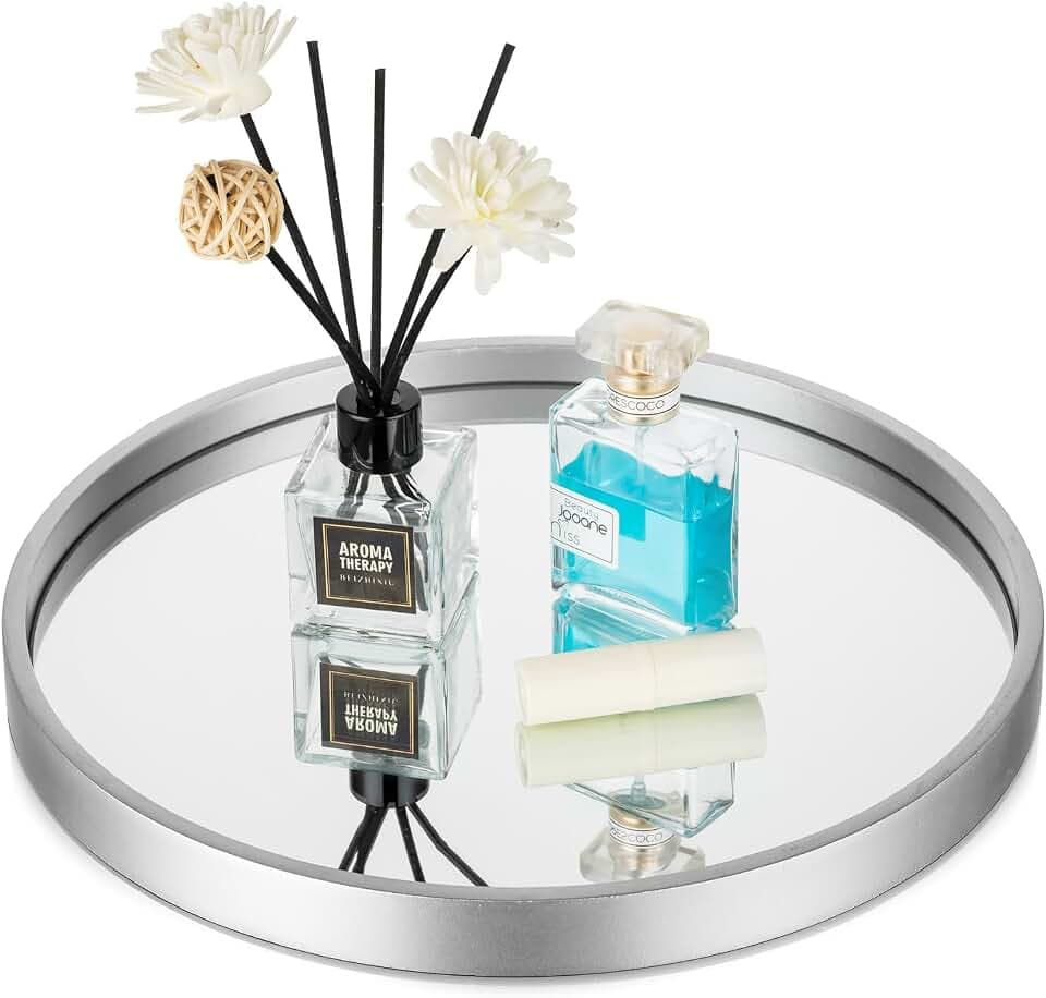 Hanobe Vanity Trays for Bathroom Perfume Trays for Dresser Sliver