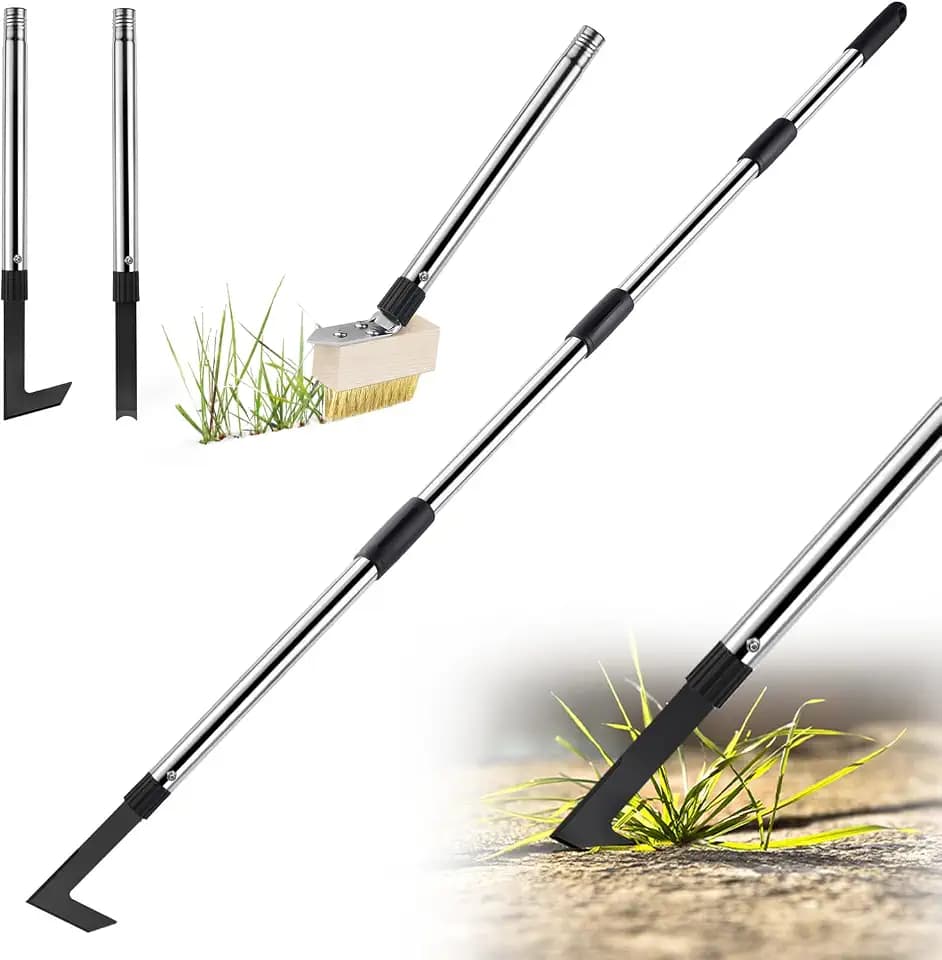 PIMEKOY Crack Weeder Tool Set, 3 Different Weed Remover Tool Head for Paver
