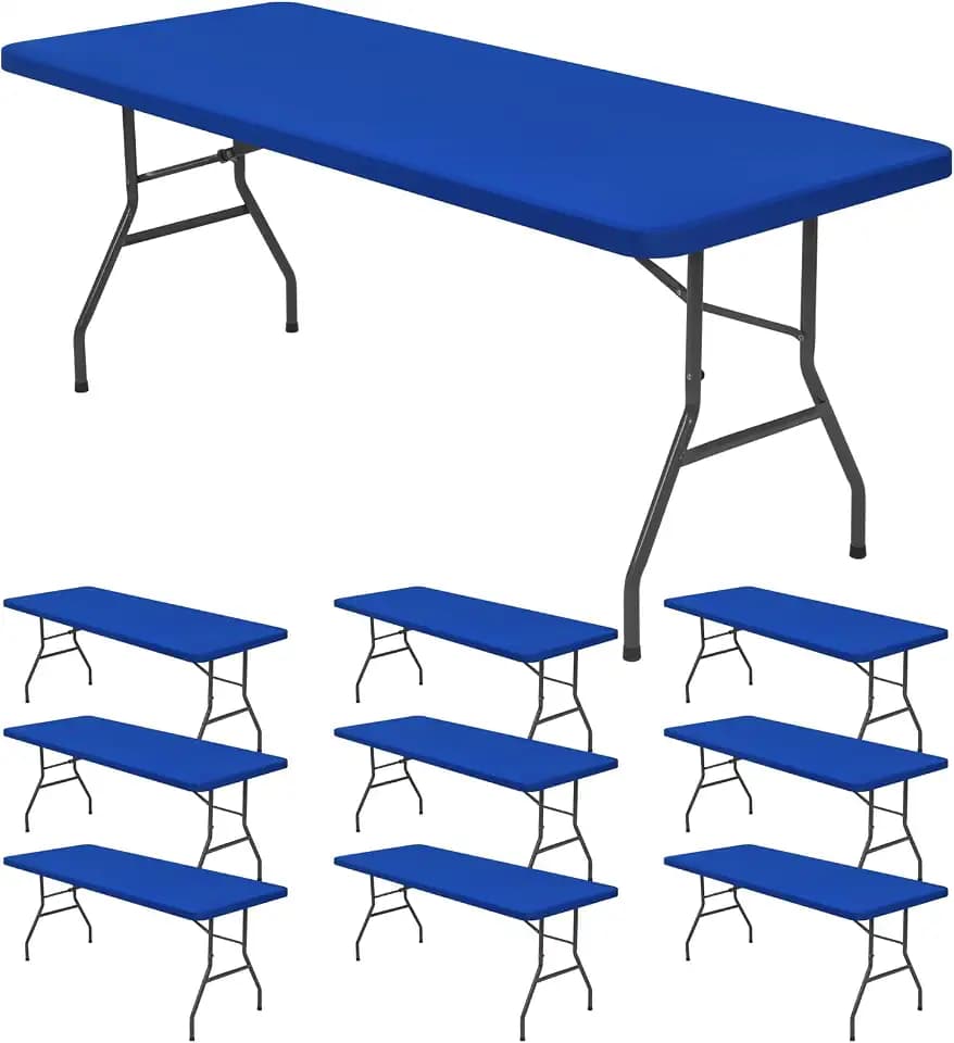 10 Pack Stretch Table Top Cap Cover, Royal Blue, 30" x 72"