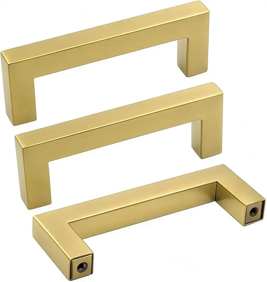 Goldenwarm 5 Pack 3 Inch Gold Cabinet Handles Brushed Gold Cabinet Pulls