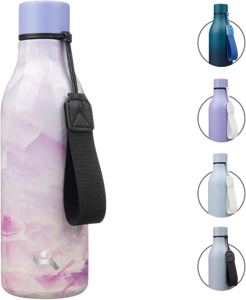 Konokyo 18 oz Insulated Stainless Steel Metal Water Bottle with Strap