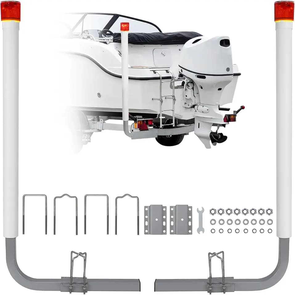 GAOMON2PCS Steel Trailer Post Guide on, Trailer Guides with PVC Pipes,Boat Trailer Guides, 40"-60", Mounting Hardware Included, for Ski Boat, Fishing Boat