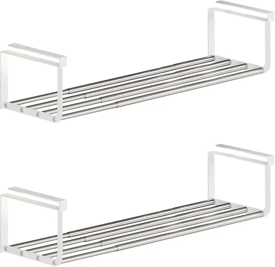 Expandable Shoe Rack Organizer - Adjustable Shoe Rack & Under Cabinet Shelf - for Shoe or Clothing Storage and Organization, Under Shelf Storage (Stainless,2Pcs)