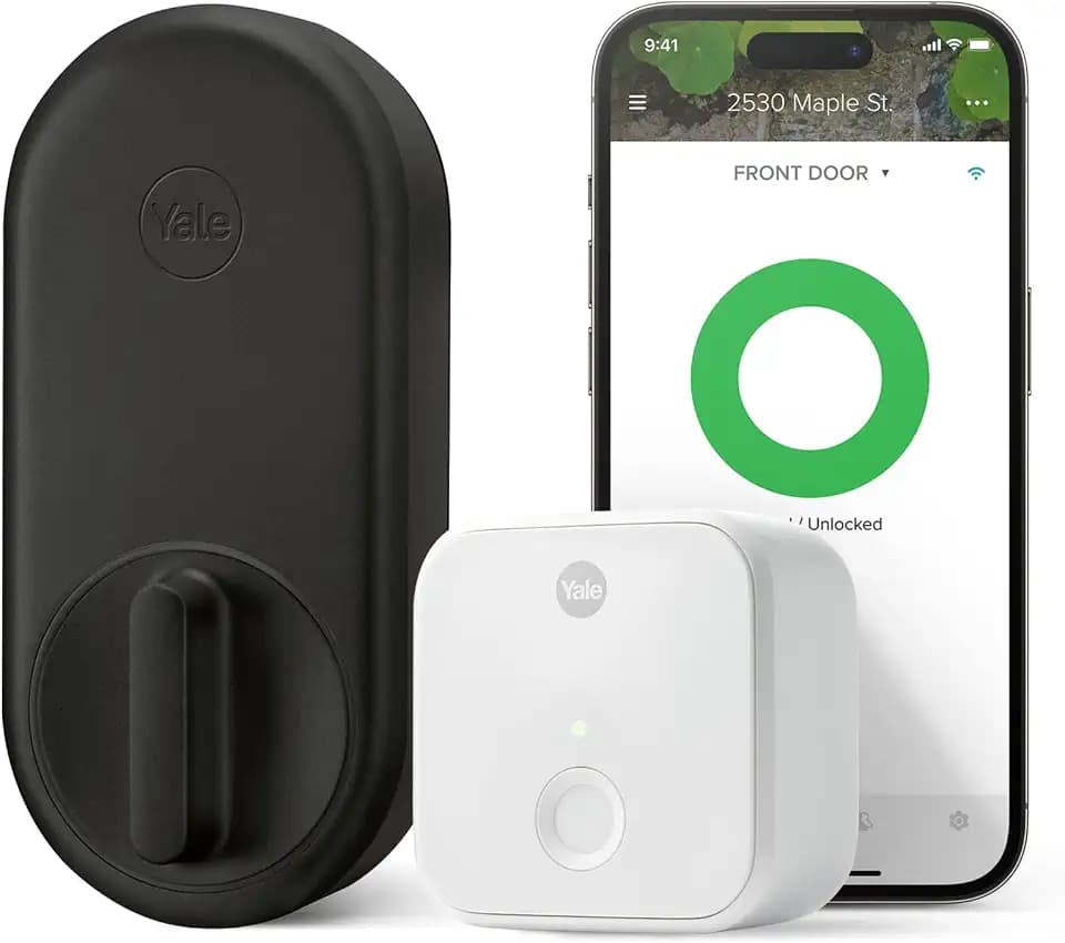 Yale Approach Smart Wi-Fi Deadbolt Retrofit Smart Lock, Unlimited Virtual Keys, App Remote Control, Keyless Entry - Black