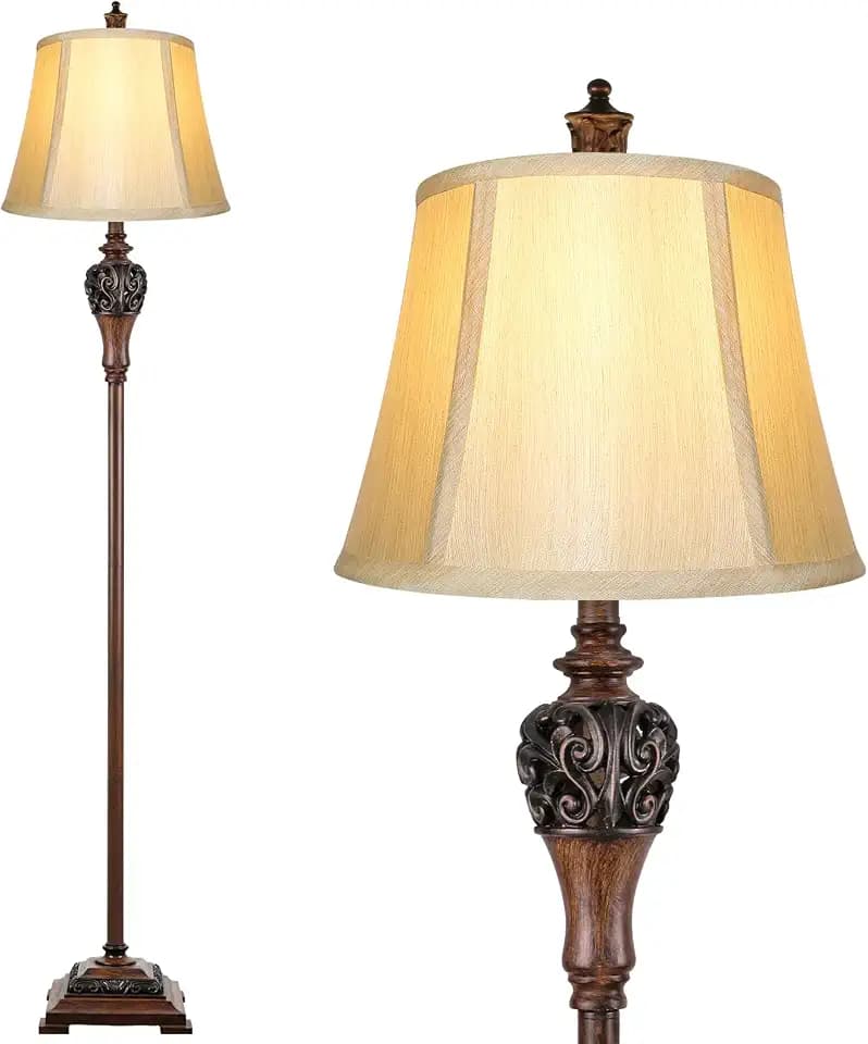 Sucolite Vintage Floor Lamp for Living Room, Traditional Tall Standing Lamp