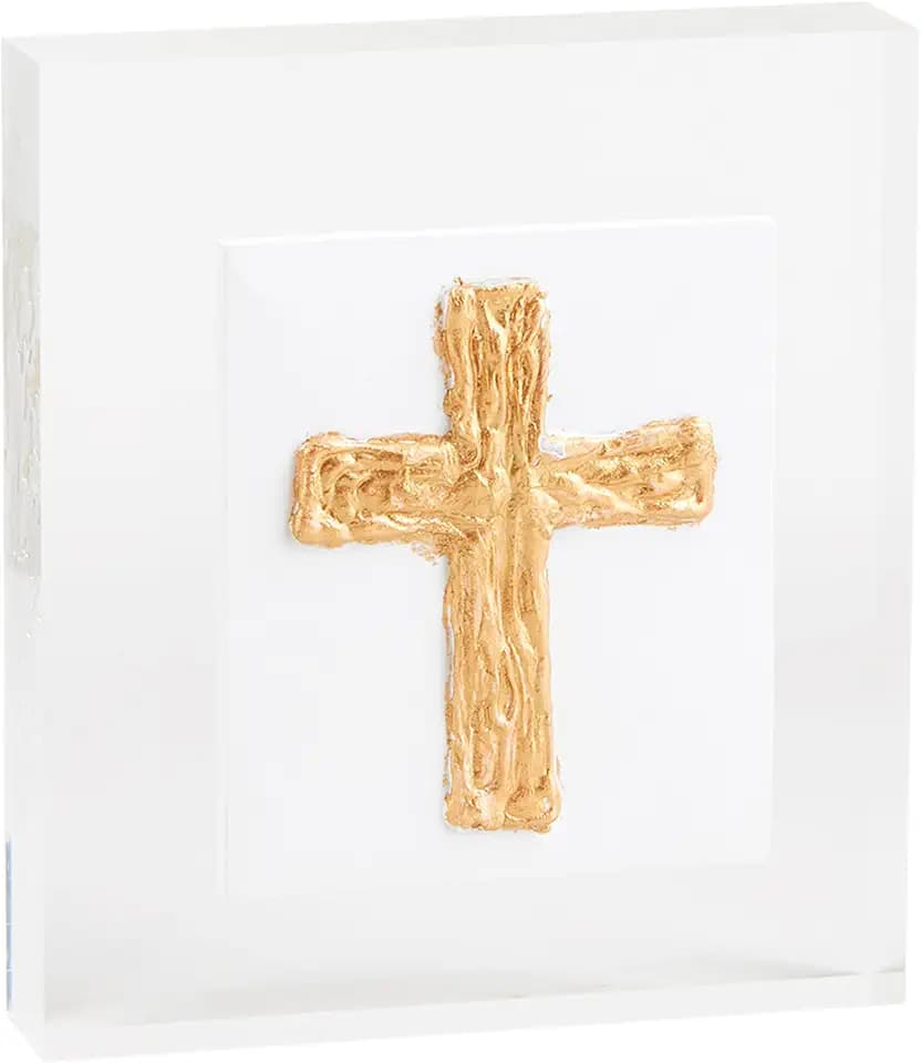 Mud Pie Small Acrylic Cross Plaque; 4 1/2" x 4"