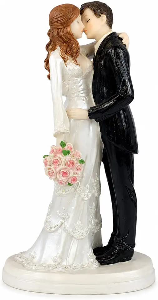 6.9" Wedding Cake Toppers Bride and Groom Resin Couple Figures