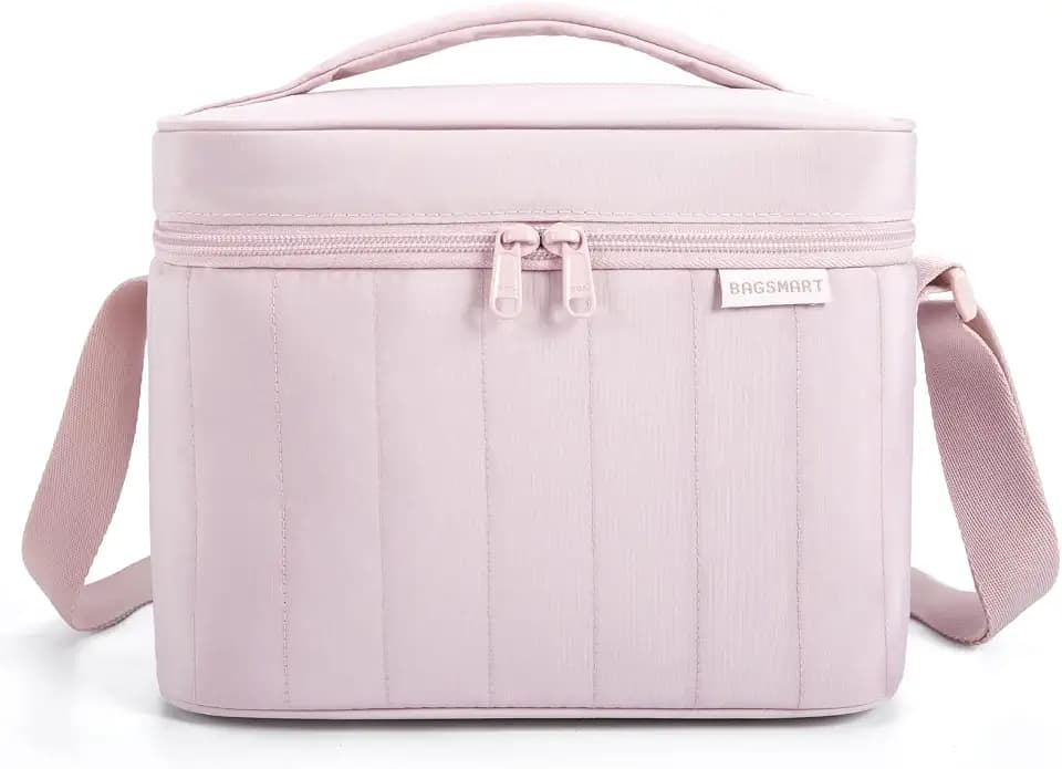 BAGSMART Lunch Box for Women, Insulated Lunch Bag Leakproof, Pink