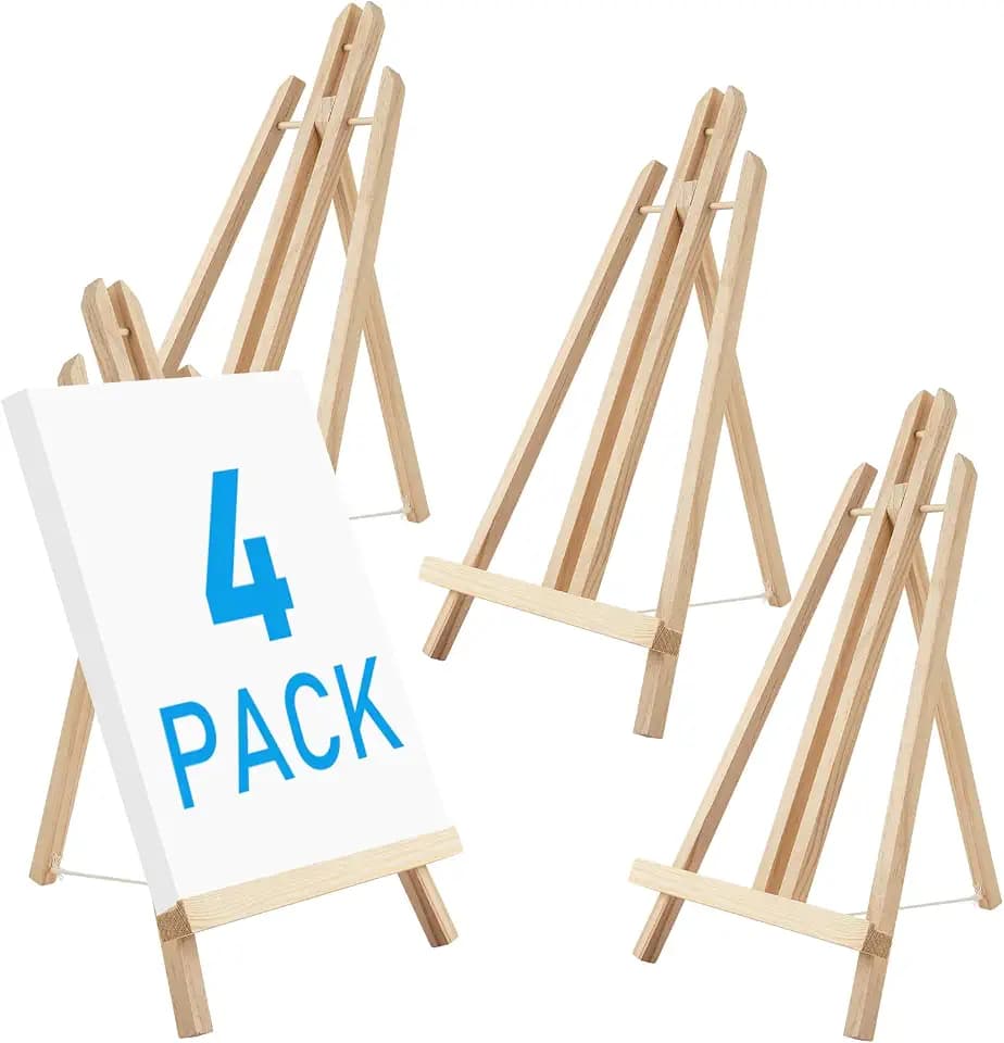 Falling in Art 16 Inch Tabletop Display Wood Easel Stand,4 Pack